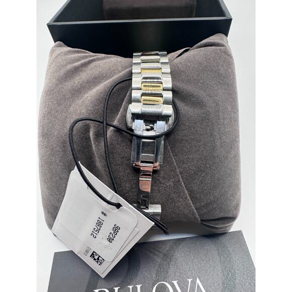 Bulova Classic 98P230 Black Dial Diamond Two Tone Stainless Steel Watch - NIB main image 5
